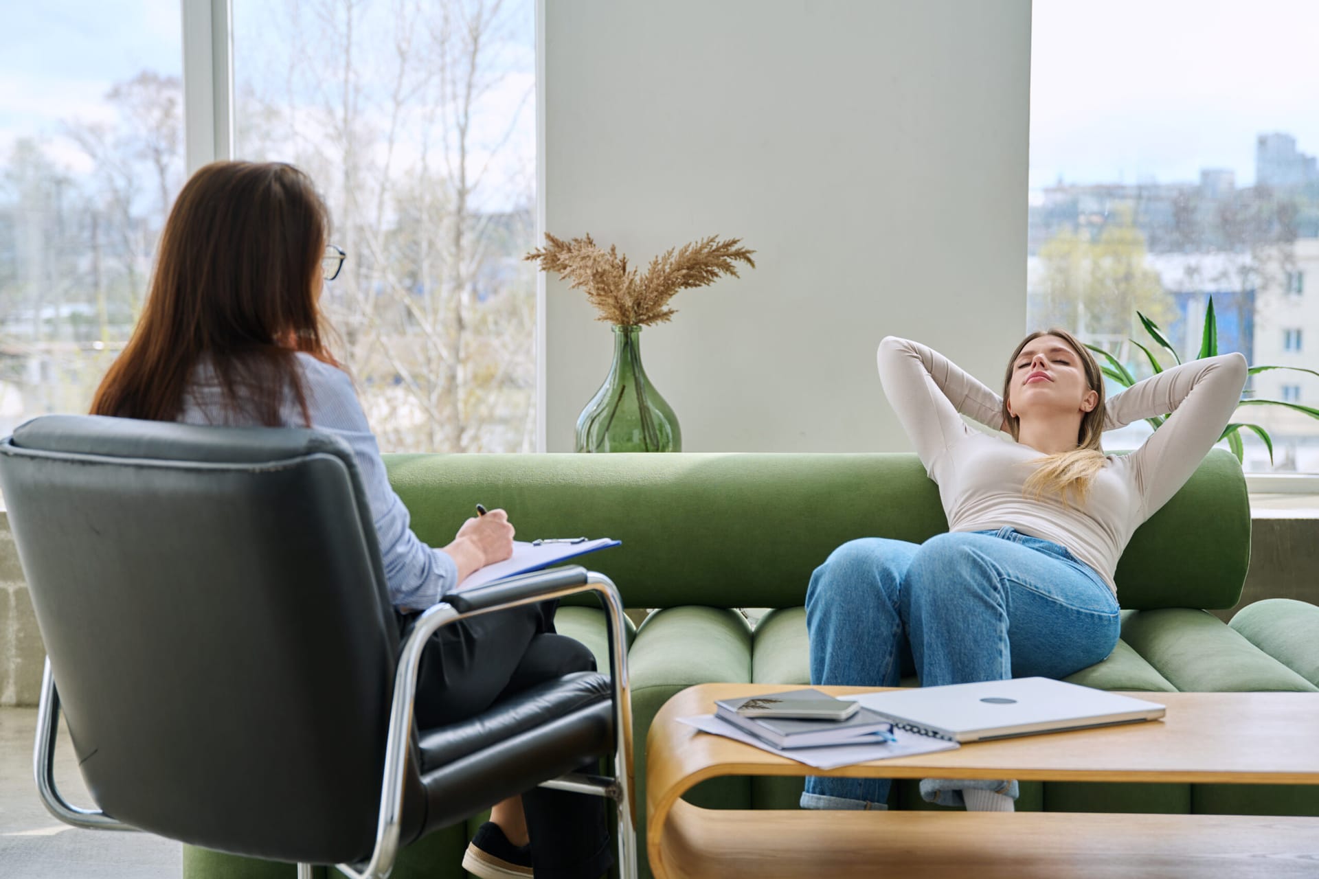 Counsellor supporting a client through injury recovery